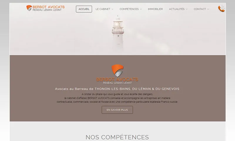 Bersot avocats : Réalisation du site web
