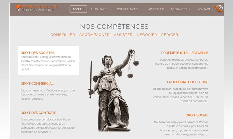 Bersot avocats : Réalisation du site web