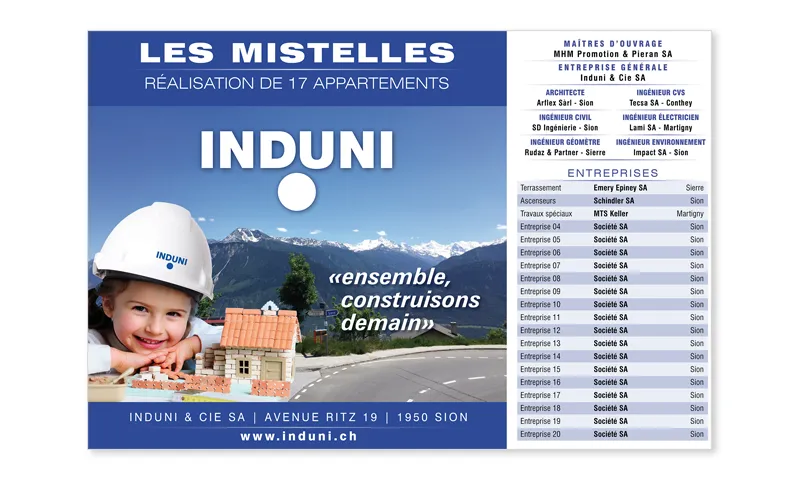 Induni - Panneaux de chantier