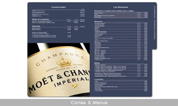 Cartes et menus restaurant